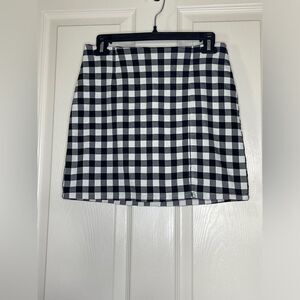 Forever 21 gingham plaid black and white check skirt size M